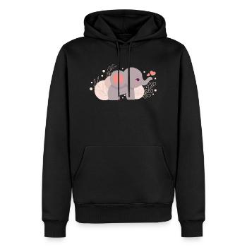 Éléphant - Sweat à capuche Premium bio Homme - noir - Devant - Nico (187cm)