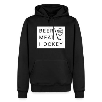 Viande de bière de hockey - Sweat à capuche Premium bio Homme - noir - Devant - Nico (187cm)