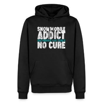Snowmobile Addict And Praying That Theres No Cure3 - Männer Premium Bio Hoodie - Schwarz - Vorne - Nico (187cm)