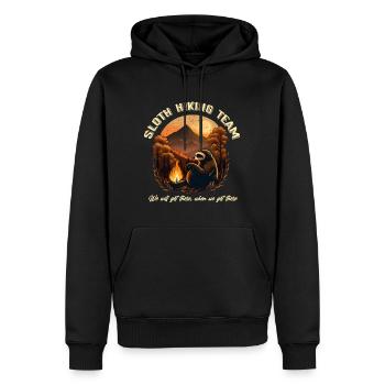 ÉQUIPE DE RANDONNÉE PARESSEUSE drôle - Sweat à capuche Premium bio Homme - noir - Devant - Nico (187cm)