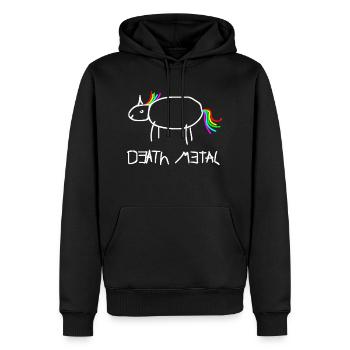 Death Metal rainbow licorne T Shirt - Sweat à capuche Premium bio Homme - noir - Devant - Nico (187cm)