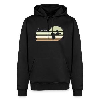 Schöne Geschenkidee Karte von guadeloupe 971 gwada - Männer Premium Bio Hoodie - Schwarz - Vorne - Nico (187cm)