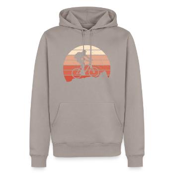 Cycling Man Woman - Détourner le vélo de sport - Sweat à capuche Premium bio Homme - taupe - Devant - Nico (187cm)