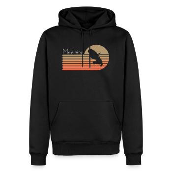 Belle Idee Cadeau Martinique Madinina 972 - Sweat à capuche Premium bio Homme - noir - Devant - Nico (187cm)