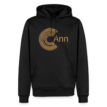 Für Ann - Männer Premium Bio Hoodie - Schwarz - Vorne - Nico (187cm)