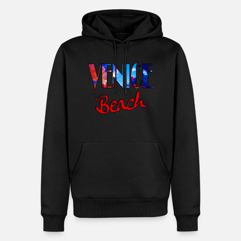 Sunset Beach Vibes - Männer Premium Bio Hoodie - Schwarz