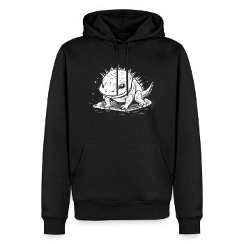 Verspielter Baby Axolotl als freches Tierkind - Männer Premium Bio Hoodie - Schwarz - Vorne - Nico (187cm)