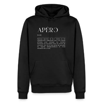 Apéro: Définition Drôle - Cadeau Amusant - Sweat à capuche Premium bio Homme - noir - Devant - Nico (187cm)