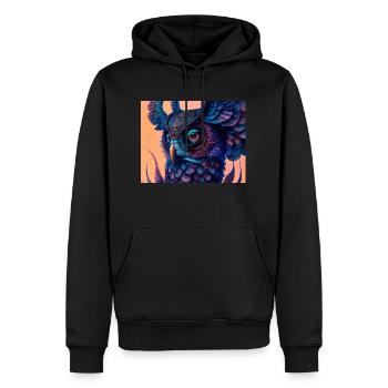 Hibou - Sweat à capuche Premium bio Homme - noir - Devant - Nico (187cm)