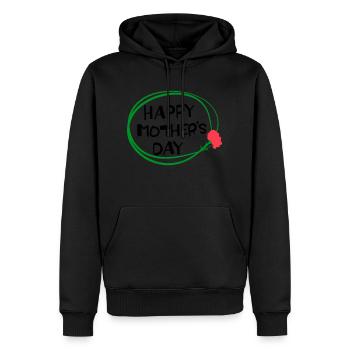 Alles Gute zum Muttertag Schriftzug 3 - Männer Premium Bio Hoodie - Schwarz - Vorne - Nico (187cm)