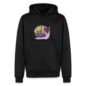 Schnecke - Männer Premium Bio Hoodie - Schwarz - Vorne - Nico (187cm)