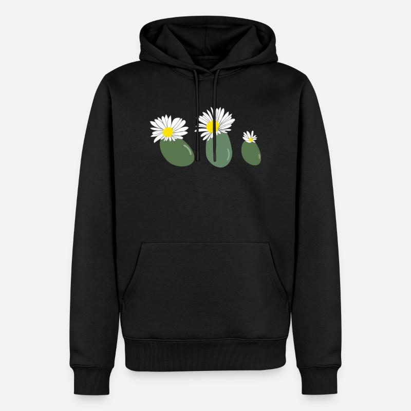 Fleur de lithops2 - Sweat à capuche Premium bio Homme - noir
