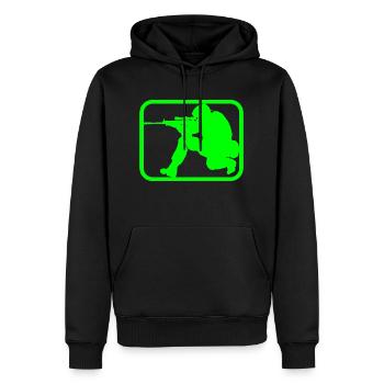Fusil - Sweat à capuche Premium bio Homme - noir - Devant - Nico (187cm)