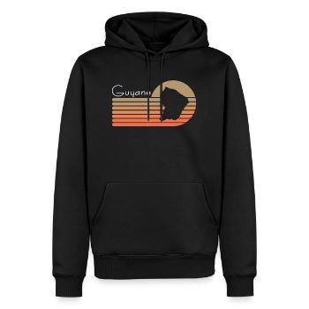 Belle idee cadeau pour Guyanais carte de la Guyane - Sweat à capuche Premium bio Homme - noir - Devant - Nico (187cm)