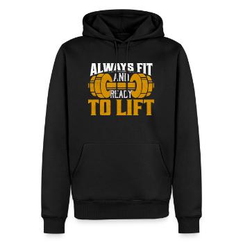 Toujours en forme et prêt à soulever le poids d’entraînement - Sweat à capuche Premium bio Homme - noir - Devant - Nico (187cm)