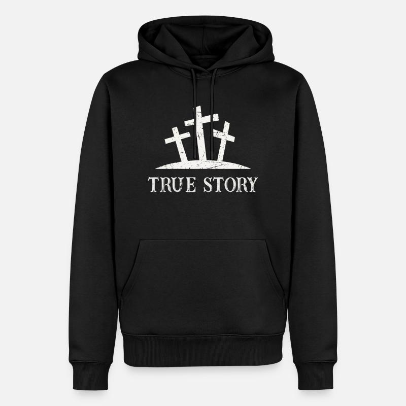 True Story - Männer Premium Bio Hoodie - Schwarz