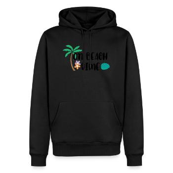 On Beach Time - Männer Premium Bio Hoodie - Schwarz - Vorne - Nico (187cm)