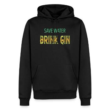 gin - Sweat à capuche Premium bio Homme - noir - Devant - Nico (187cm)