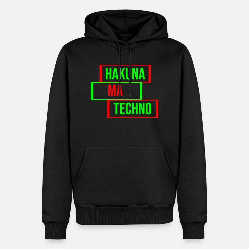 Citation de musique techno - Sweat à capuche Premium bio Homme - noir