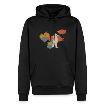 Maler Retro Handwerk Geschenk - Männer Premium Bio Hoodie - Schwarz - Vorne - Nico (187cm)
