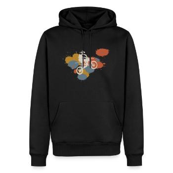 Motocross Retro Moto Splashes of Color - Sweat à capuche Premium bio Homme - noir - Devant - Nico (187cm)