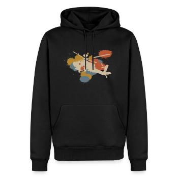 Hélicoptère Hélicoptère Rétro Coloré - Sweat à capuche Premium bio Homme - noir - Devant - Nico (187cm)