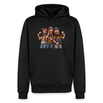 Brew Crew: Entfesseln Sie den Geist der Bierbande - Männer Premium Bio Hoodie - Schwarz - Vorne - Nico (187cm)