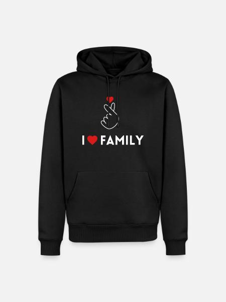 I Love Family - Men’s Premium Organic Hoodie - black