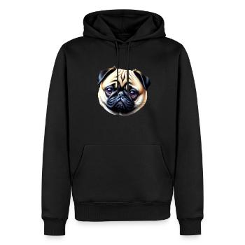 chien bouledogue français - Sweat à capuche Premium bio Homme - noir - Devant - Nico (187cm)