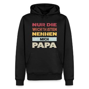 Papa Familie Vater Geschenk - Männer Premium Bio Hoodie - Schwarz - Vorne - Nico (187cm)