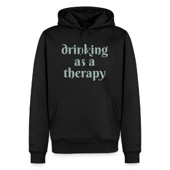 drinking as a therapy - Männer Premium Bio Hoodie - Schwarz - Vorne - Nico (187cm)