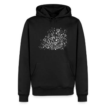 Bouquet d’idole de cœur - Sweat à capuche Premium bio Homme - noir - Devant - Nico (187cm)