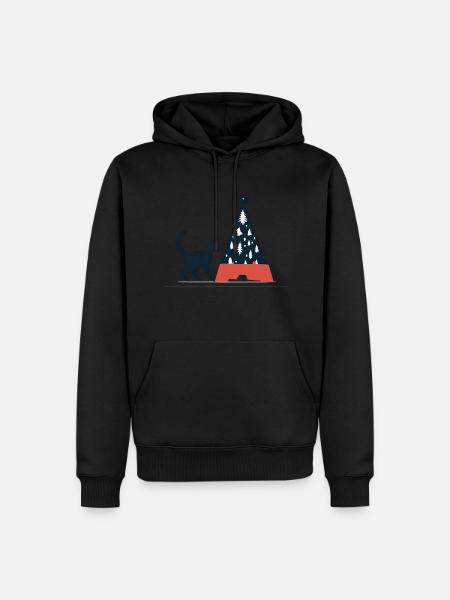 Christmas Cat - Men’s Premium Organic Hoodie - black