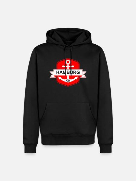 Hamburger Ankerplatz - Männer Premium Bio Hoodie - Schwarz