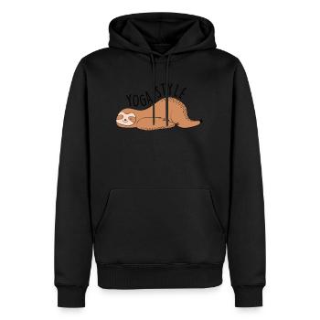 Yoga-Stil - Männer Premium Bio Hoodie - Schwarz - Vorne - Nico (187cm)