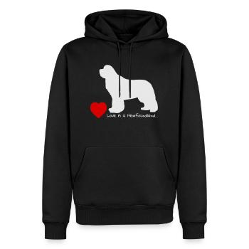 Love is a Newfoundland 003 - Männer Premium Bio Hoodie - Schwarz - Vorne - Nico (187cm)