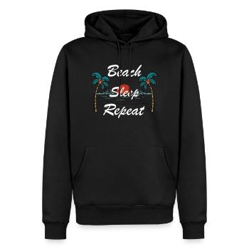 Wiederholung des Strandschlafs5 - Männer Premium Bio Hoodie - Schwarz - Vorne - Nico (187cm)