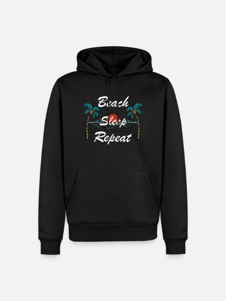 Beach Sleep Repeat5 - Sweat à capuche Premium bio Homme - noir