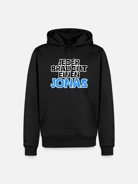 Jeder braucht einen Jonas - Männer Premium Bio Hoodie - Schwarz