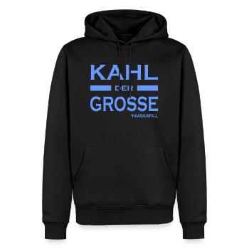 Kahl der Grosse - Haare-Glatze-lustige Sprüche V2 - Männer Premium Bio Hoodie - Schwarz - Vorne - Nico (187cm)