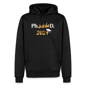 Doktortitel 2024 PhD Doktor Promotion Dissertation - Männer Premium Bio Hoodie - Schwarz - Vorne - Nico (187cm)