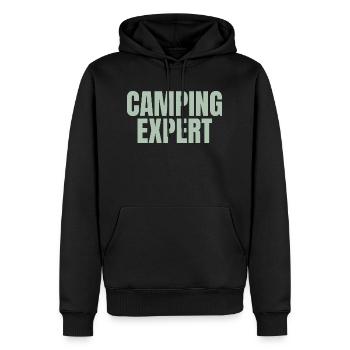 Camping expert - Men’s Premium Organic Hoodie - black - Front - Nico (187cm)