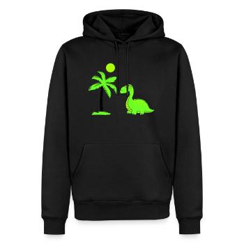 dinosaurier palme 02 - Männer Premium Bio Hoodie - Schwarz - Vorne - Nico (187cm)