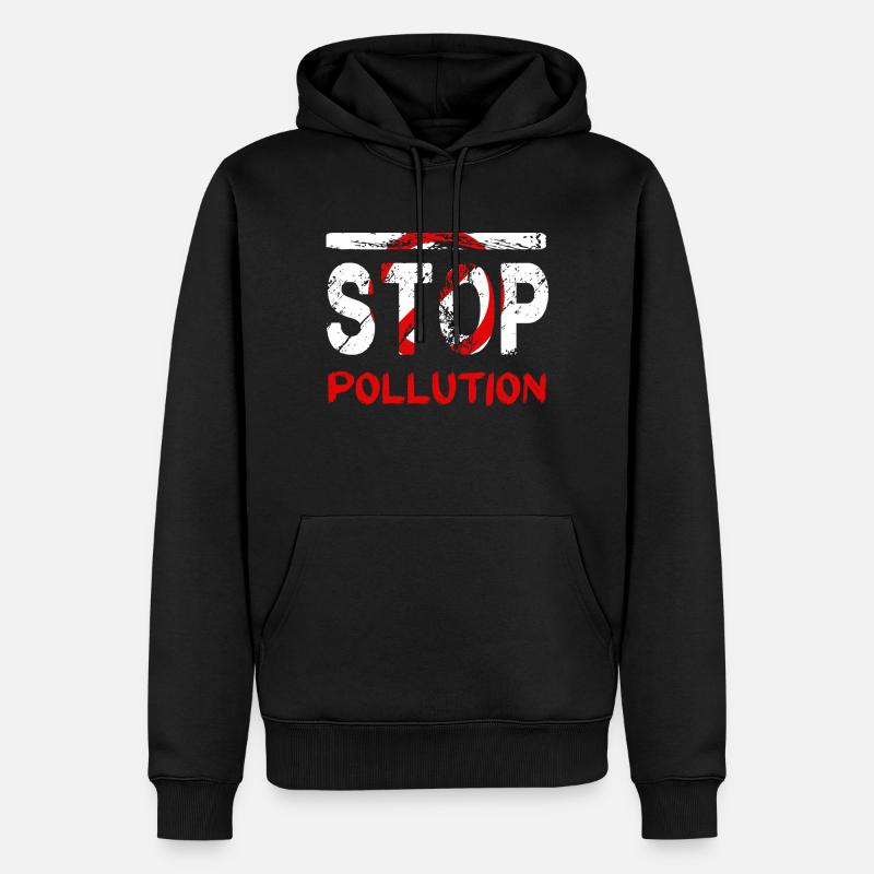 Stopper la pollution - Sweat à capuche Premium bio Homme - noir