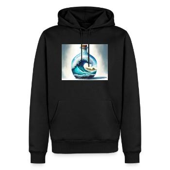 Monsterwelle in der Flasche - Männer Premium Bio Hoodie - Schwarz - Vorne - Nico (187cm)