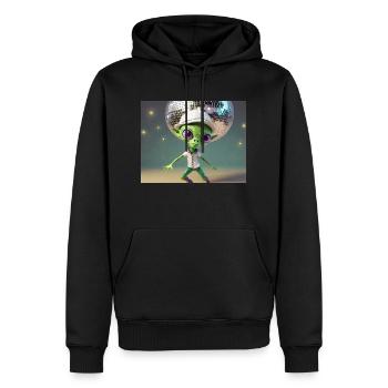 cute little green retro vintage alien everyday - Men’s Premium Organic Hoodie - black - Front - Nico (187cm)