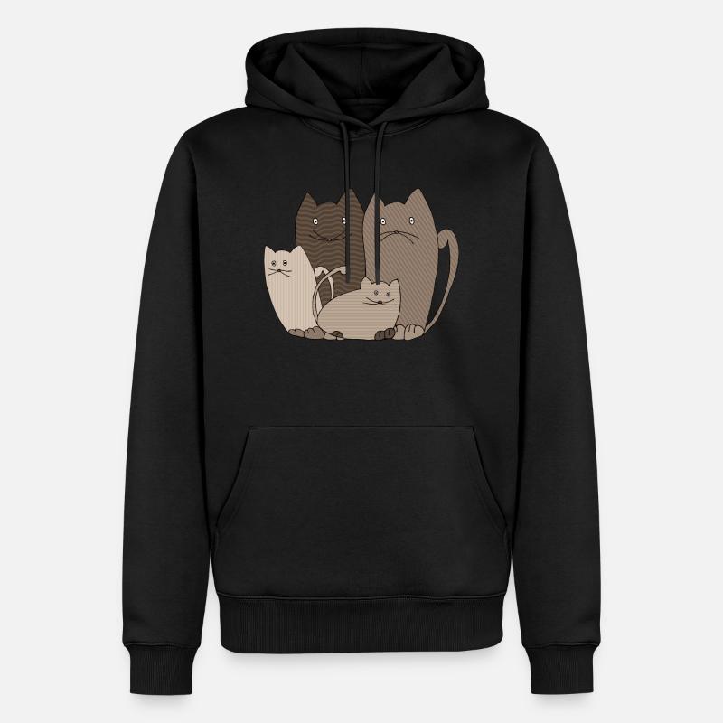 Chats - Sweat à capuche Premium bio Homme - noir