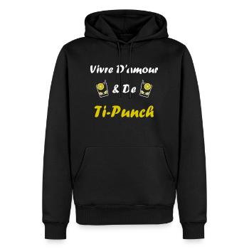 Humoristique Punch alcool picole amour ti Punch - Sweat à capuche Premium bio Homme - noir - Devant - Nico (187cm)