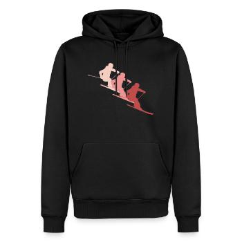 Skifahrer rot/ Ski - Männer Premium Bio Hoodie - Schwarz - Vorne - Nico (187cm)