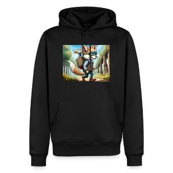Deutsche Kinderreime illustrierter Comic Backen, Backen - Männer Premium Bio Hoodie - Schwarz - Vorne - Nico (187cm)